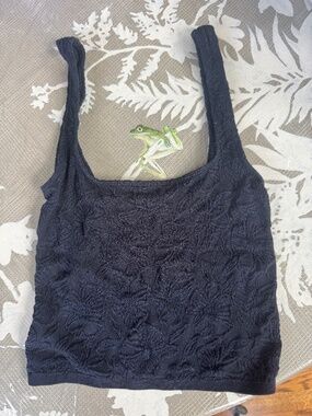 Anthropologie Black Floral Camisole Pre-Owned Size XXS/XS
